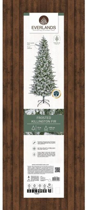 Everlands - Killington Fir - Kunstkerstboom - Groen - Wit - 1,5m x 83cm