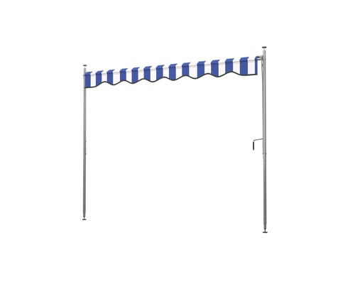 SOLUNA Concept klemzonnescherm (balkonzonnescherm) B: 200 cm Design 7639 Frame E6EV1 Zilver geëloxeerd Aandrijving links/rechts incl. slinger