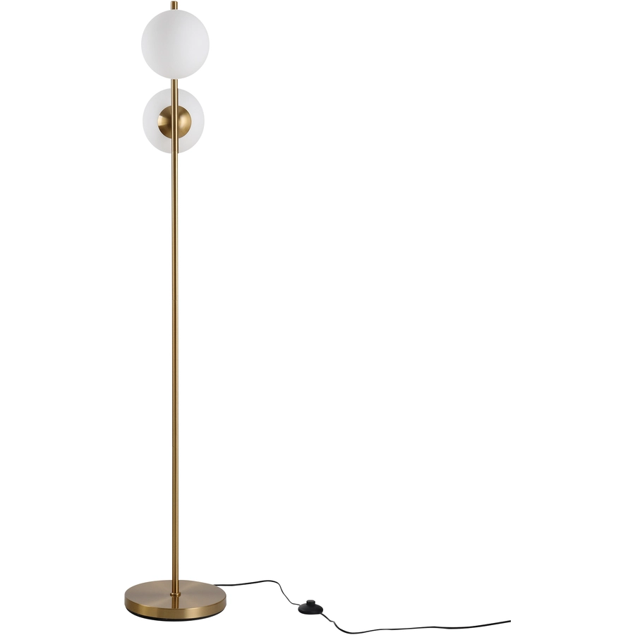 HOMCOM Stehlampe mit 2 Lampenschirmen gold, weiß