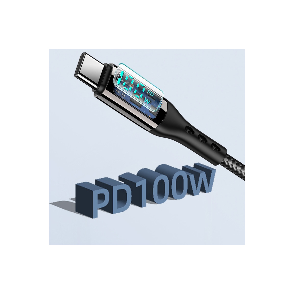 USB-C PD hurtigladekabel 100 W Sort 3 m