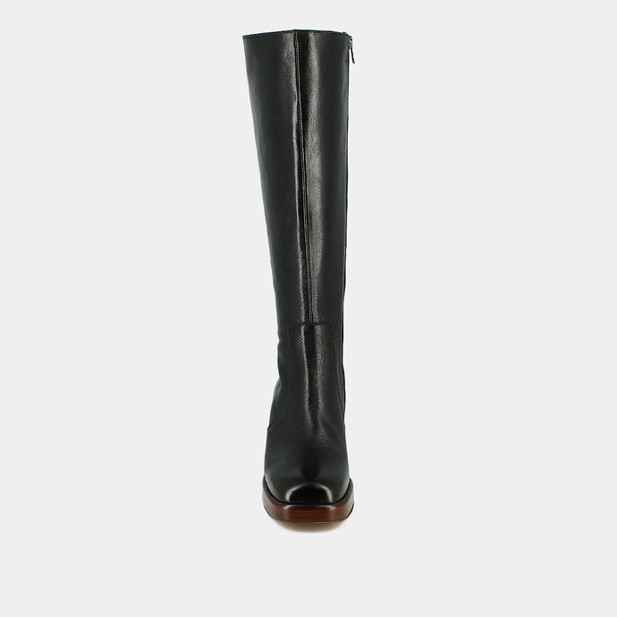 Bottes à plateformes  en cuir vielli noir taille mollet M