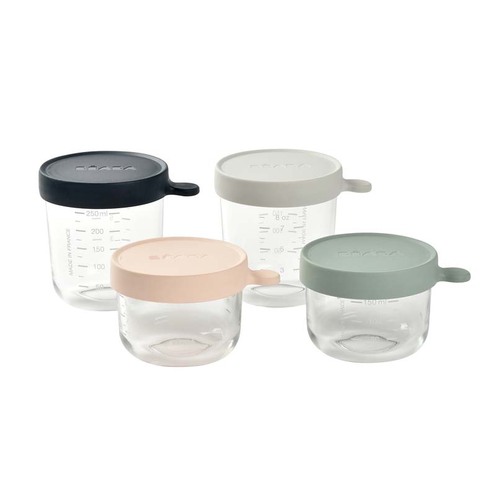 Coffret 4 portions verre Nude/Grey - BEABA