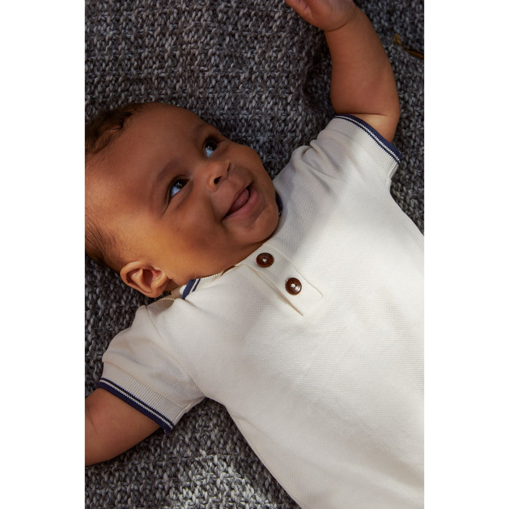 Køb COPENHAGEN COLORS Cream Comb. Pique Polo Romper