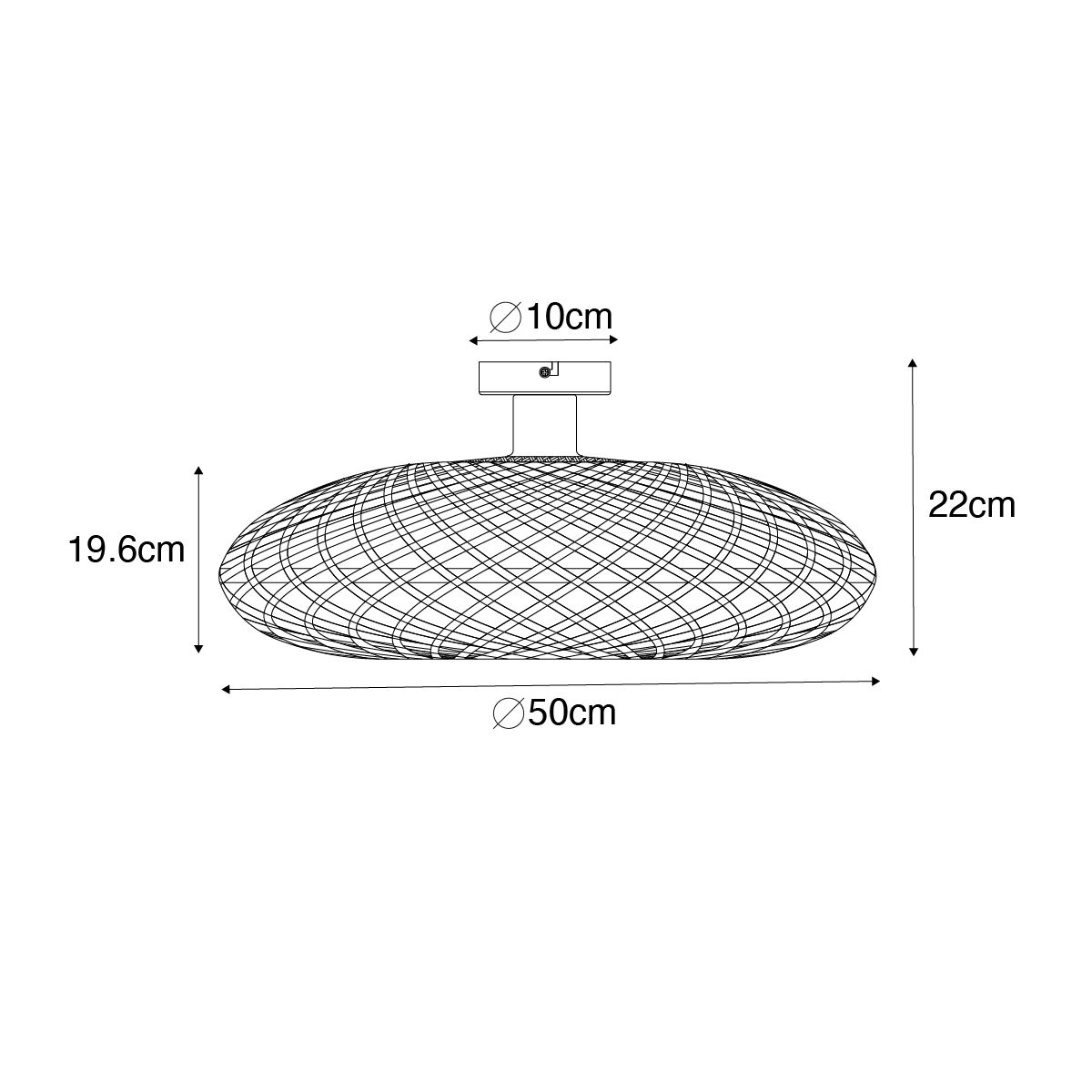 Smart plafondlamp bamboe 50 cm incl. Wifi G95 - Ostrava