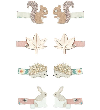 Mimi & Lula H?rclips - 8-pak - Mini Woodland Friends Homestead