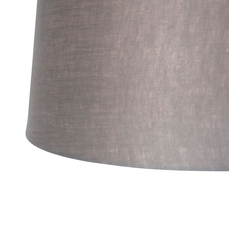 Hanglamp zwart met linnen kappen donkergrijs 35 cm 2-lichts - Blitz