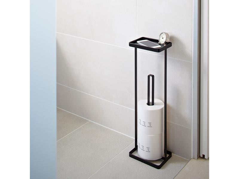 Yamazaki Toilettenpapierhalter Tower Schwarz Toilettenpapierständer aus Metall
