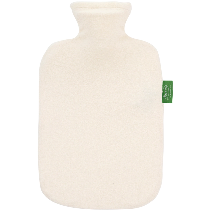 fashy® Wärmflasche 2L mit Fleecebezug in elfenbein