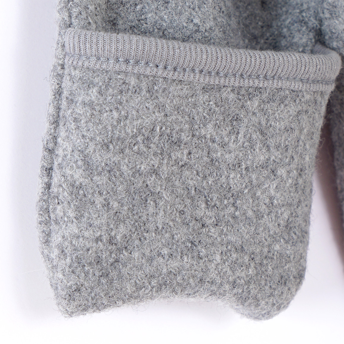 Topomini Pure Collection Newborn Wollwalk-Overall mit Umschlagbündchen grau