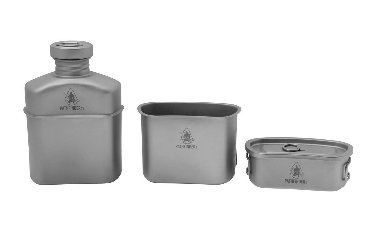 Pathfinder PTH206 Titanium Canteen Cooking Kit, veldfles kookset
