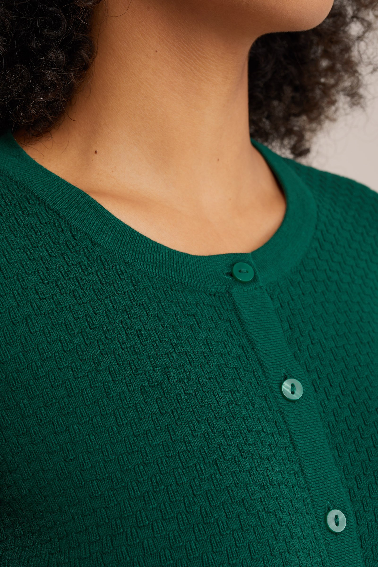 vest met structuur WE Fashion Donkergroen