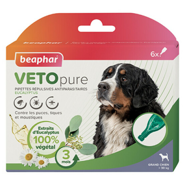 Pipettes VETOpure Beaphar antiparasitaires à l'eucalyptus pour chien