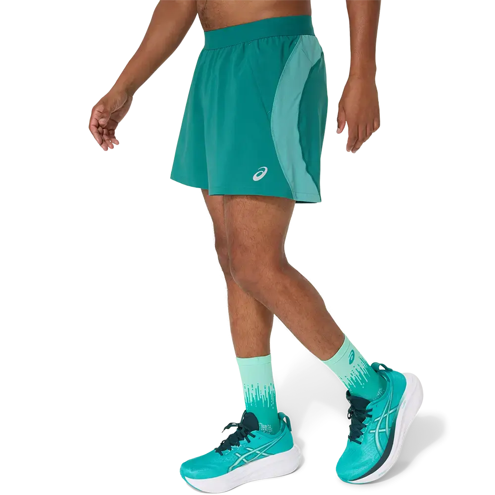 ASICS Road 5IN Hardloopbroek Kort Groen Heren