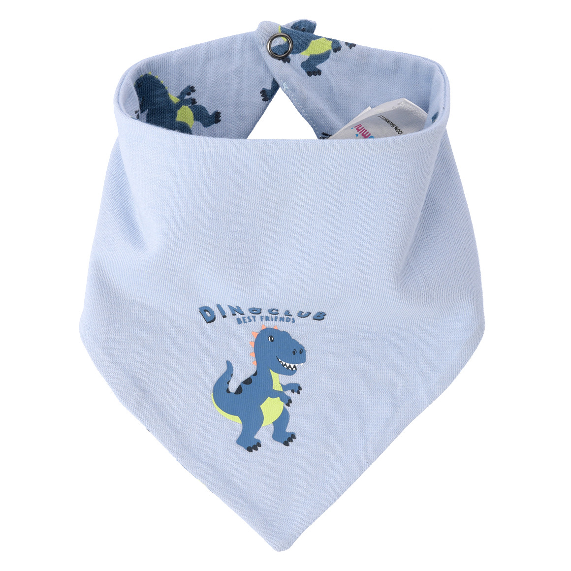 Topomini Baby Bandana mit Dino-Motiven hellblau