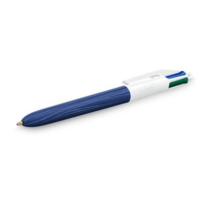 BIC 4 Couleurs Bois - Stylo à bille 4 couleurs effet bois - disponible dans différentes couleurs