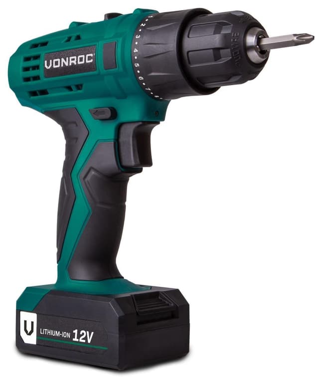 VONROC Bore-/skruemaskine 12V | Inkl. akku og oplader
