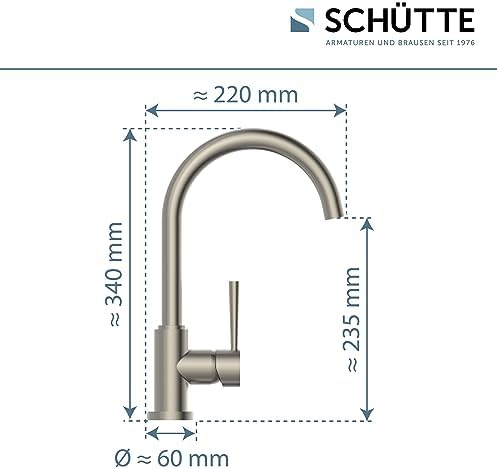 SCHÜTTE Cornwall 79161 Robinet de cuisine pivotant à 360 ° avec mitigeur monocommande Blanc : Bricolage