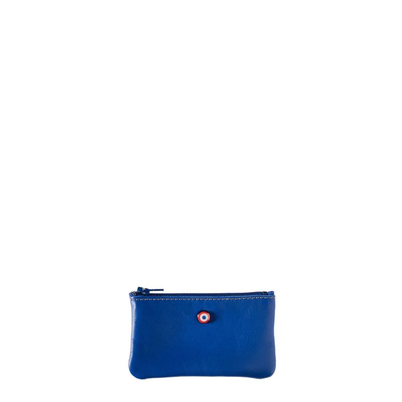 Petit porte-monnaie Emile en cuir UpCyclé Mer indigo
