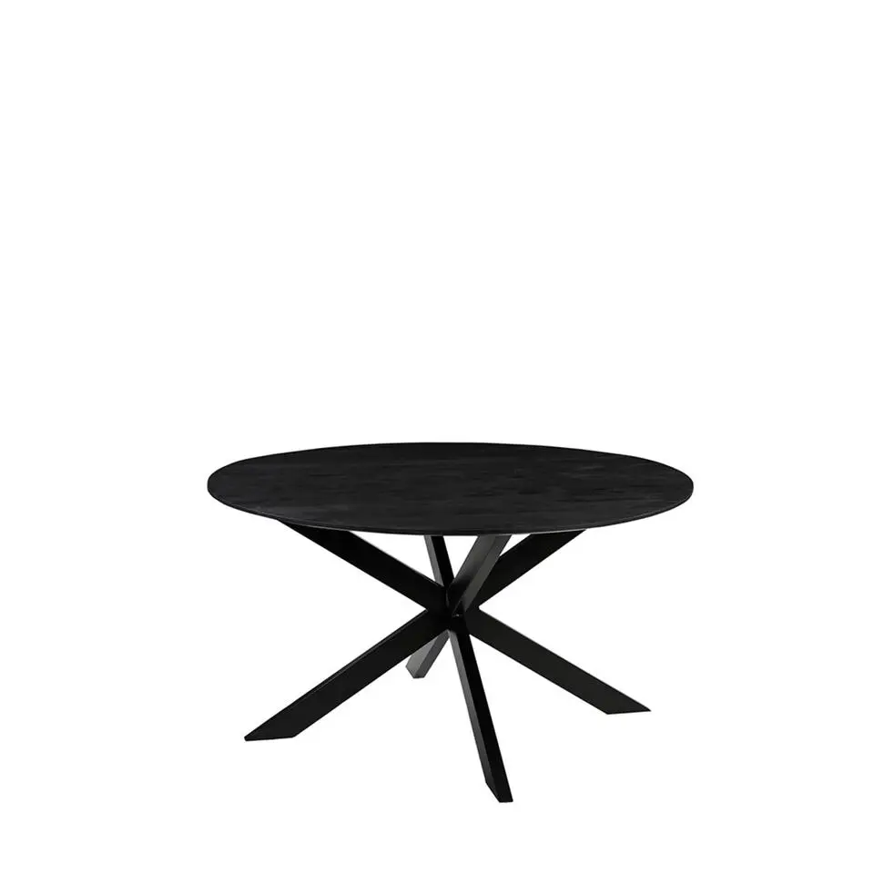 LABEL51 Eettafel Otis Zwart Mangohout Ø140cm