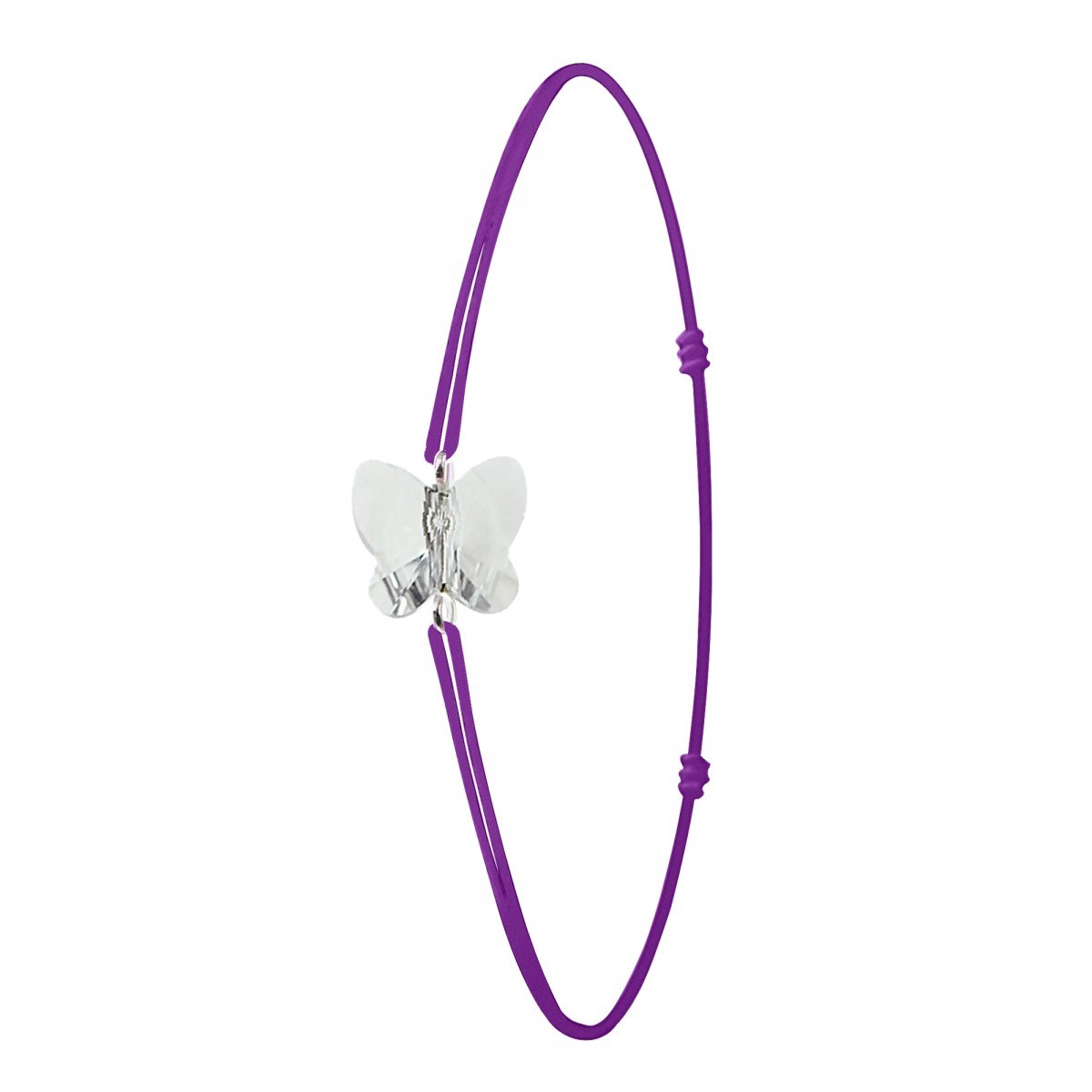 Bracelet violet et papillon SC Crystal orné de Cristaux scintillants