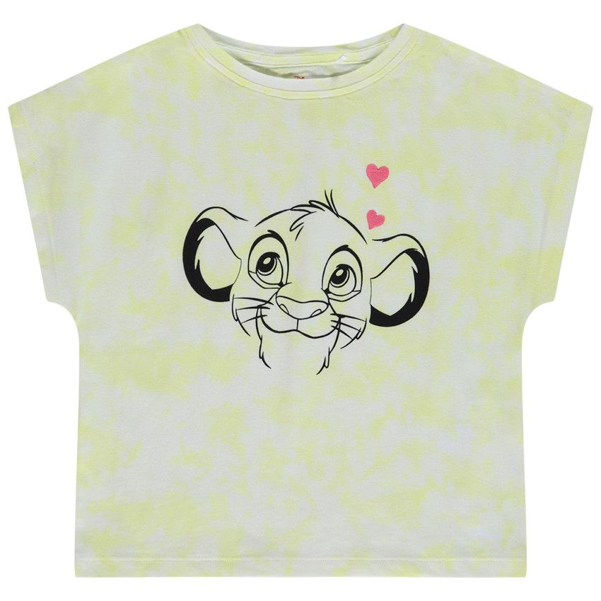 T-shirt manches courtes effet tie & dye Simba Disney pour fille - Jaune