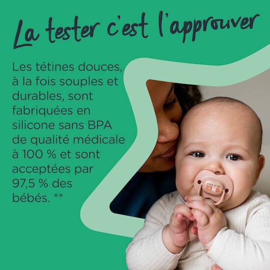 Sucettes Anytime, Forme Orthodontique Symétrique   Aléatoire        6-18 mois   de               Tommee Tippee