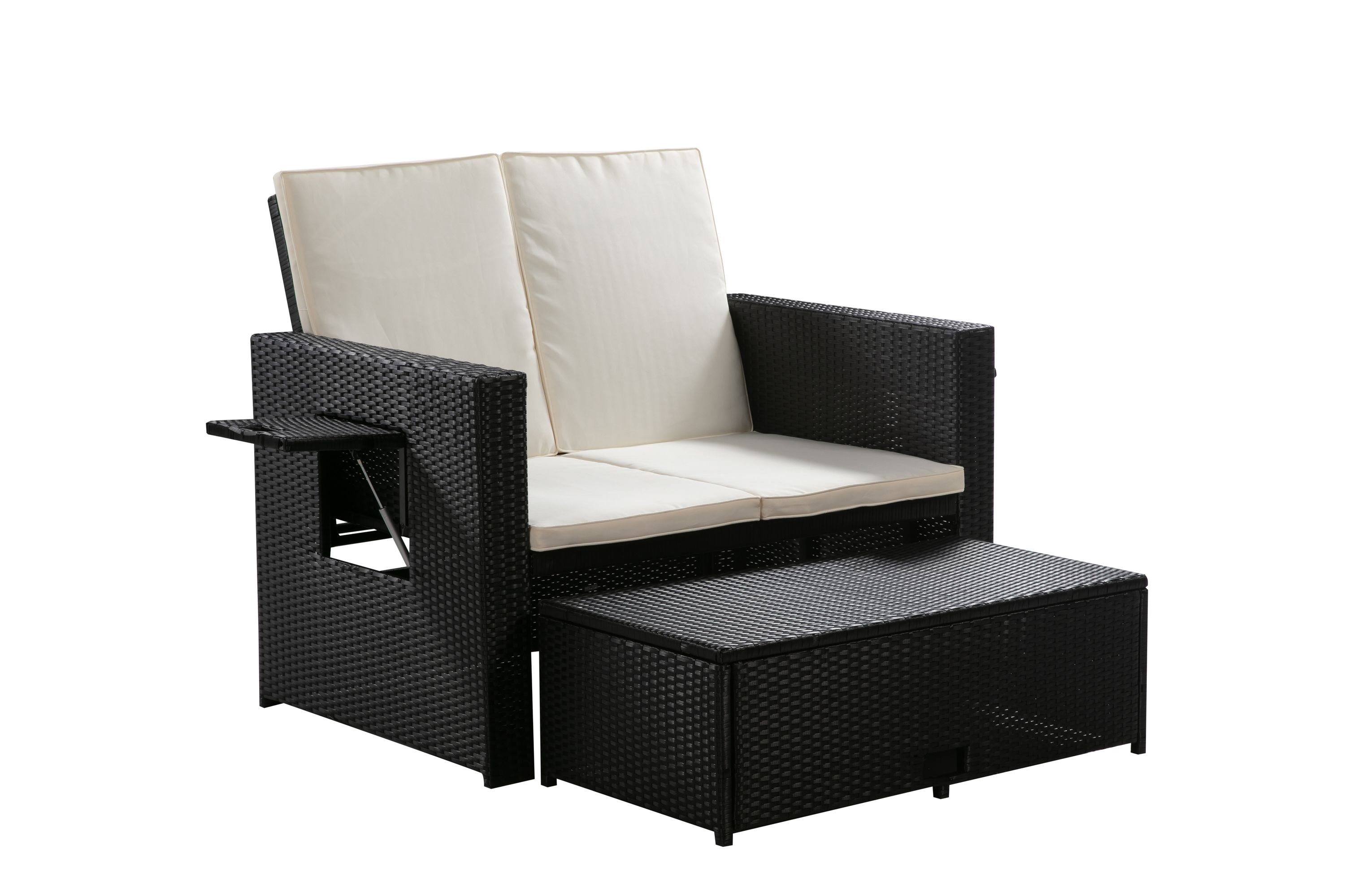 Gartenmöbel Set TAMPA schwarz/beige
