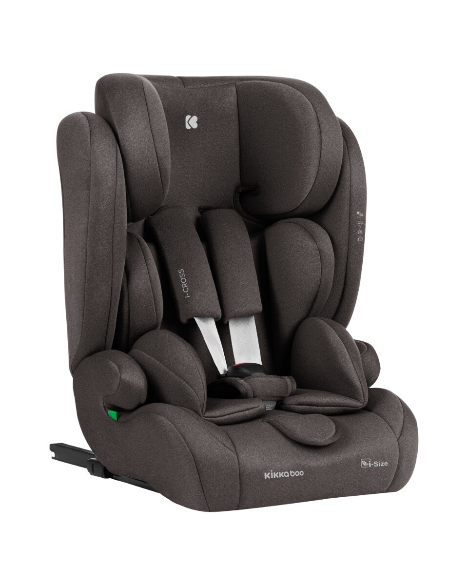 Kikkaboo Kindersitz i-Cross i-Size (76-150cm) Isofix Top Tether Kopfstütze Gurt braun