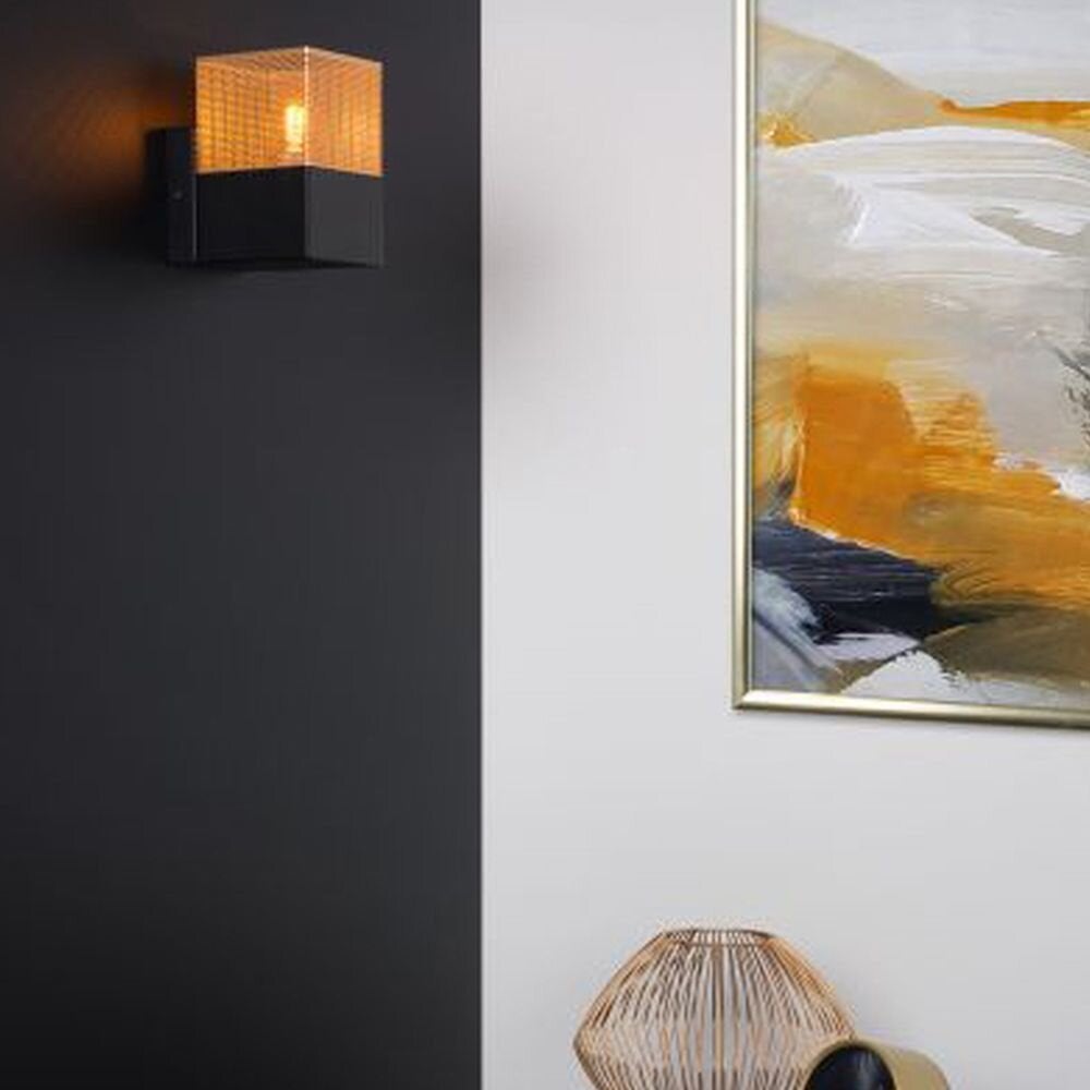 LED wandlamp Renate van metaal in zwart en goud E27