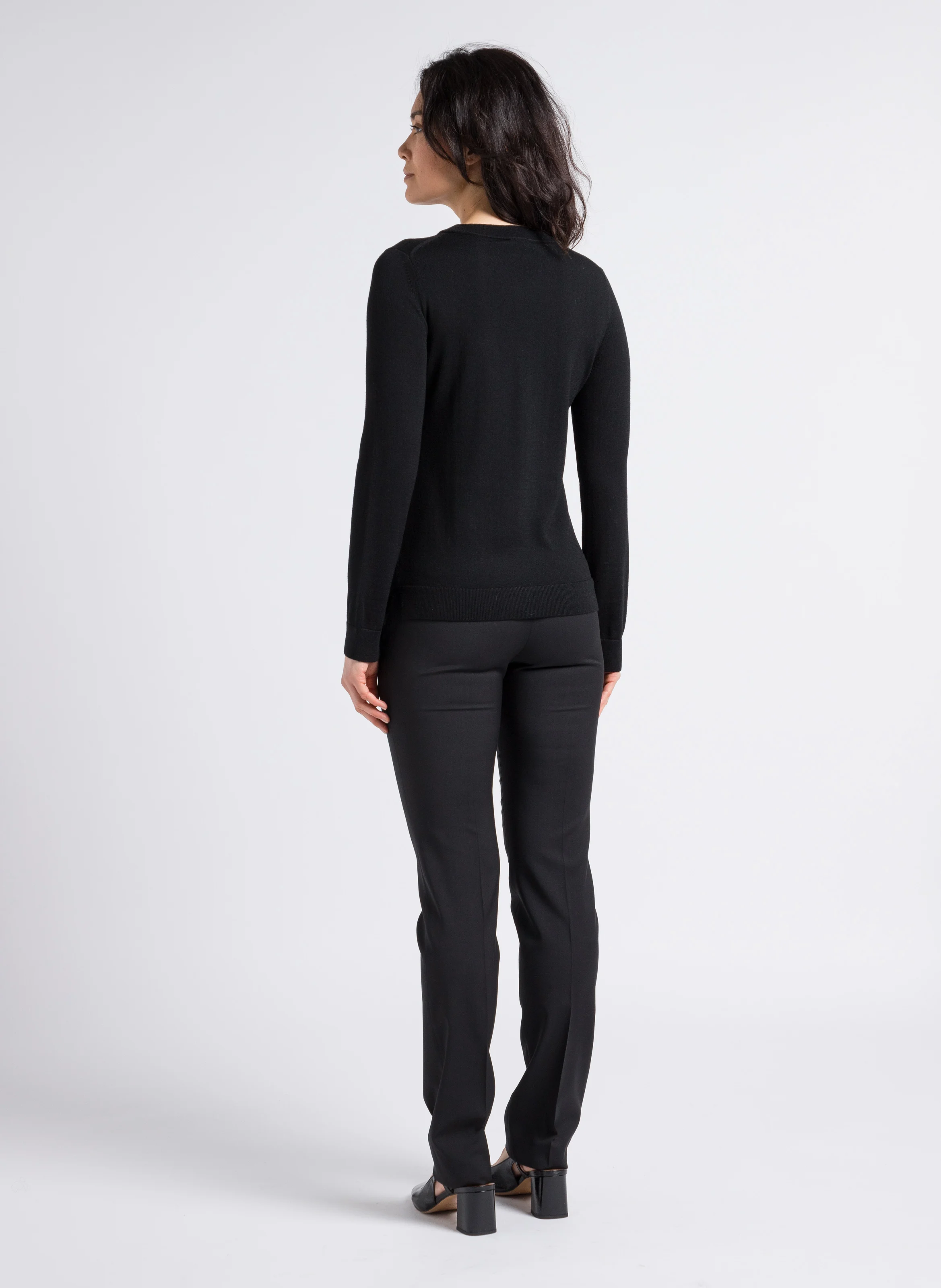 Pantalon droit en coton | Noir