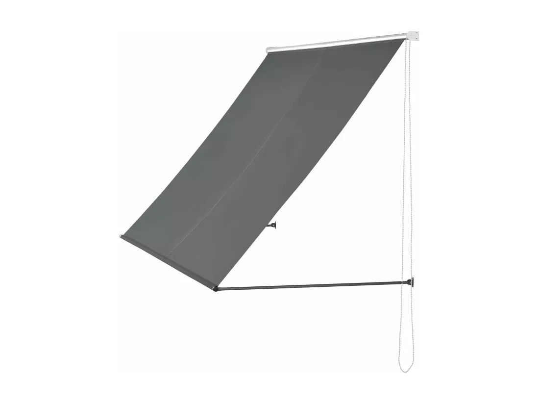 Brise-soleil pare-soleil auvent pour grise 400 x 120 x 0 cm 03_0001109