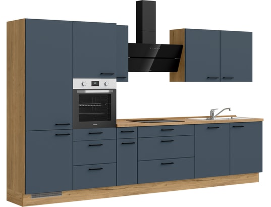 CONCEPT1 - Pack Cuisine Carena 360cm H12 Gauche Bleu fjord ultra-mat