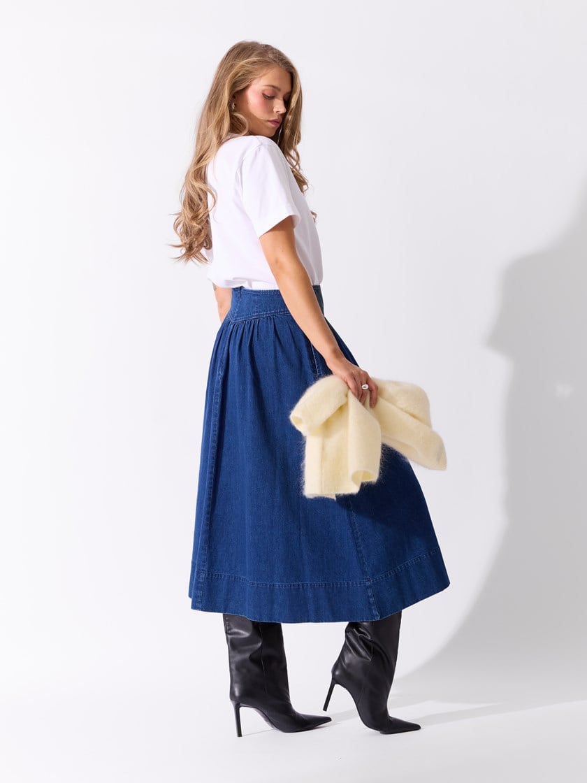 Delta denimskjørt Stonewashed