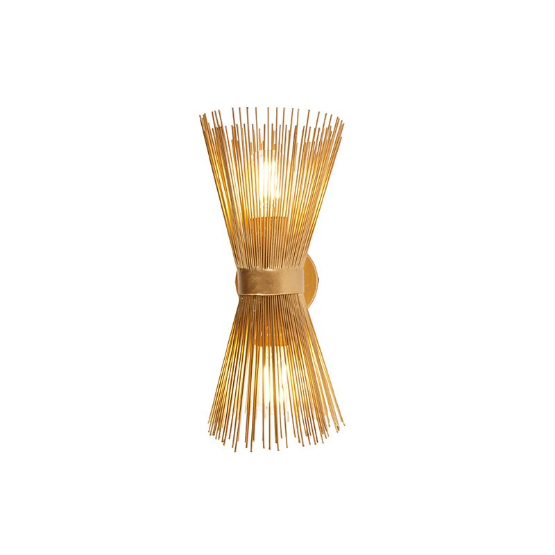 Art Deco wandlamp goud 2-lichts - Broom