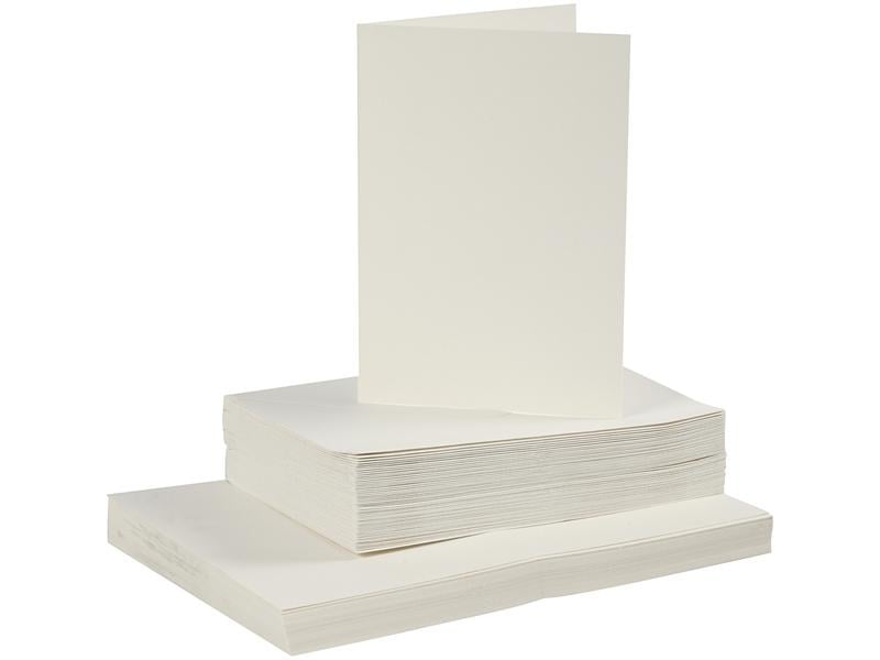Creativ Company Blankokarte und Couvert 10.5 x 15 cm, 50 St Postkarten mit Umschlag für jeden Anlass