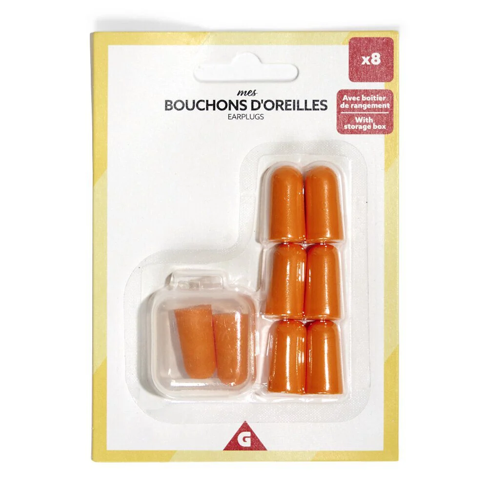 Bouchons d'oreilles x8 avec boîtier de rangement