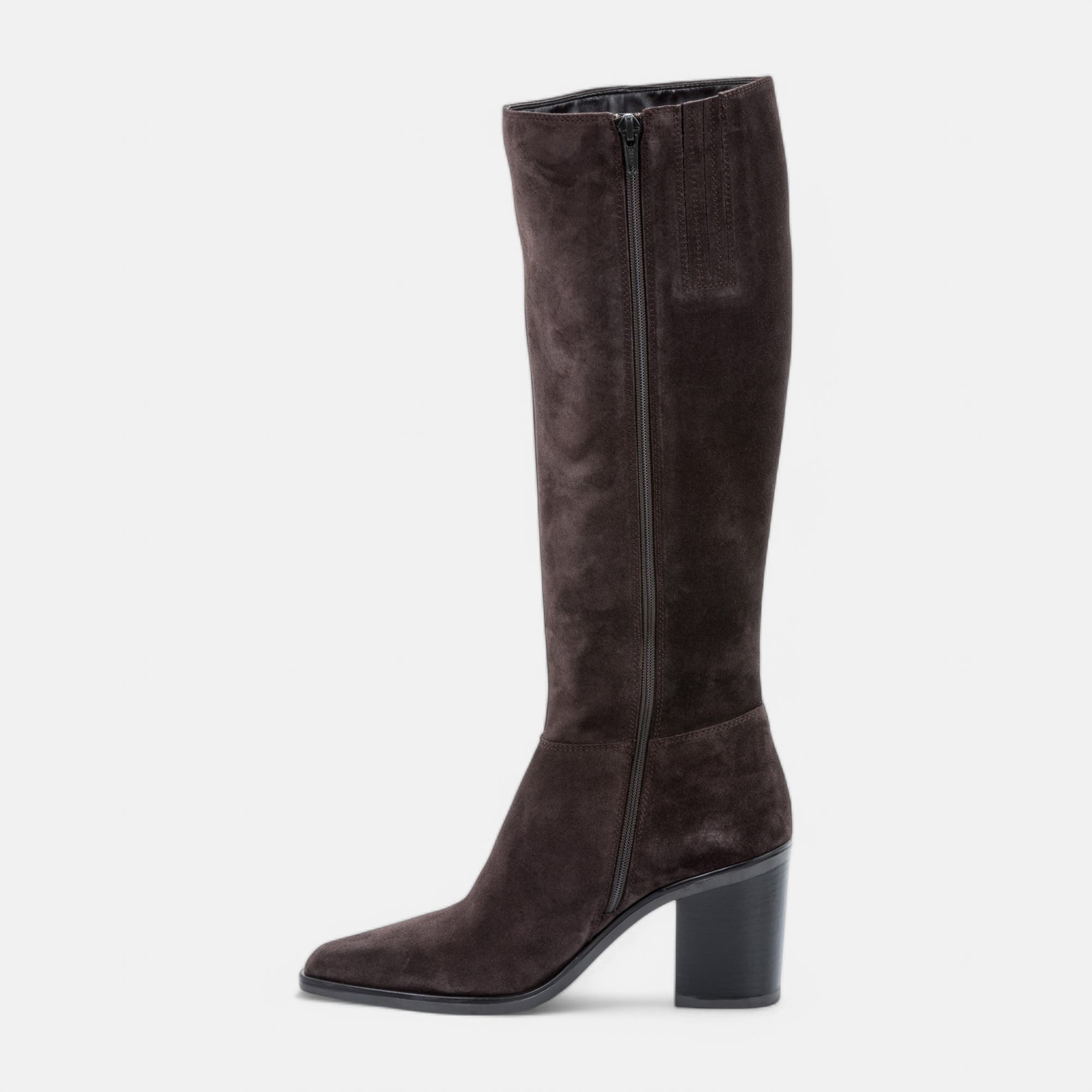 Bottes à talon Femme en cuir marron