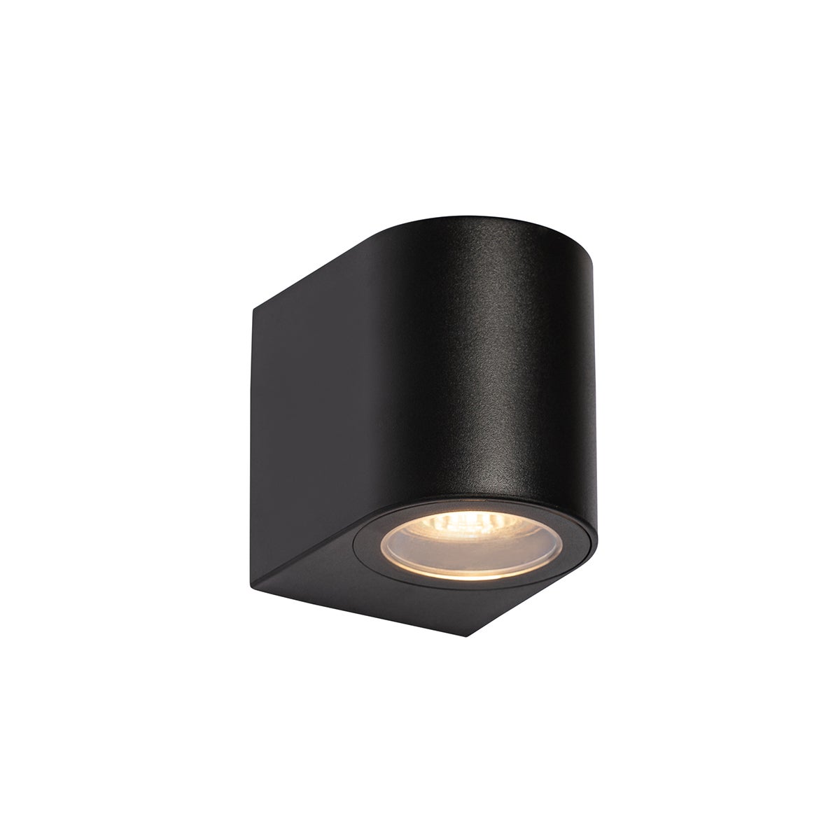 Moderne ovale buitenwandlamp van zwart kunststof - Baleno
