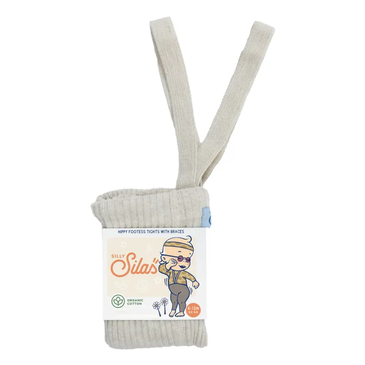 Silly Silas Collants à Bretelles Hippy Coton Bio Sans Pieds | Crème