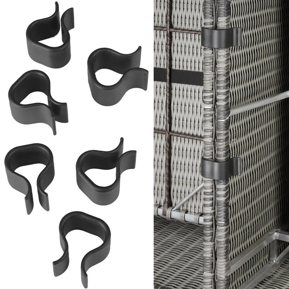 tectake Wicker loungeset San Domino met aluminium frame, Lichtgrijs/donkergrijs