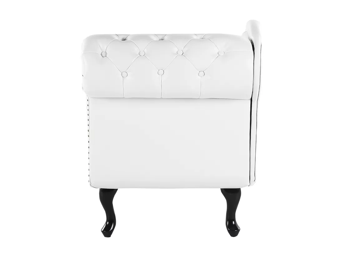 Méridienne Chesterfield blanche brillante côté droit NIMES