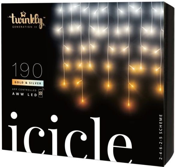 Twinkly 190 AWW LEDs Icicle Lights - Generation II