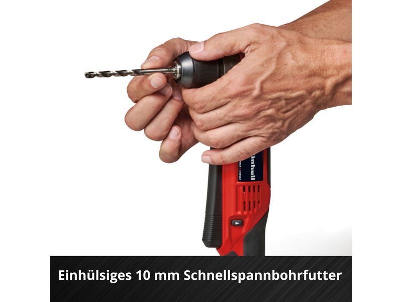 Einhell Bohrmaschine TE-AD 18 Li – Solo Akku-Winkelbohrmaschine mit 10 mm Schnellwechselfutter