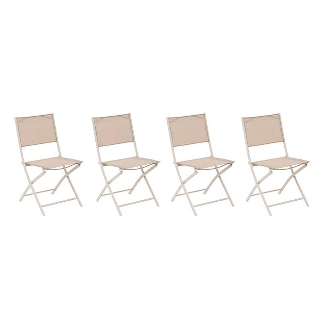 Lot de 4 chaises de jardin pliantes MODULA Lin & Argile