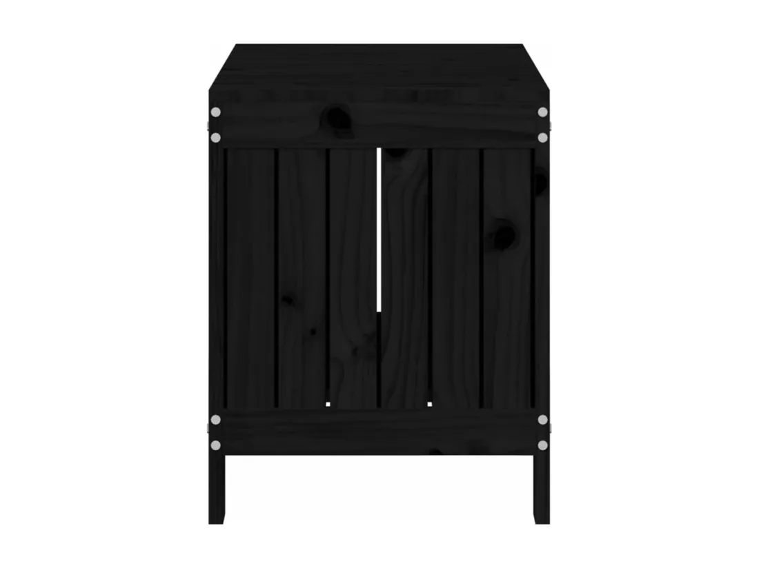 Boîte de rangement de jardin Noir 76x42,5x54 cm Bois massif pin