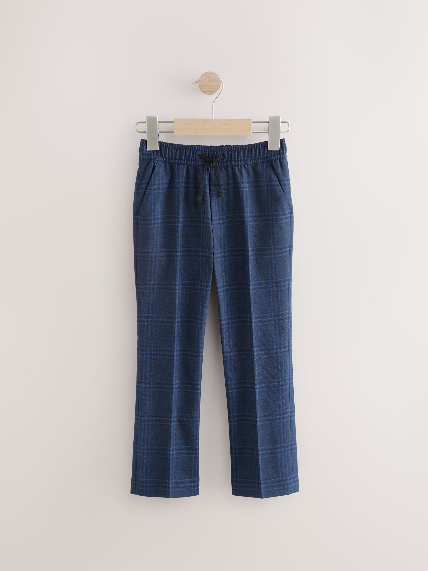 Blauw/marine - Geruite Pak Broeken met elastische taille (3-16jr)