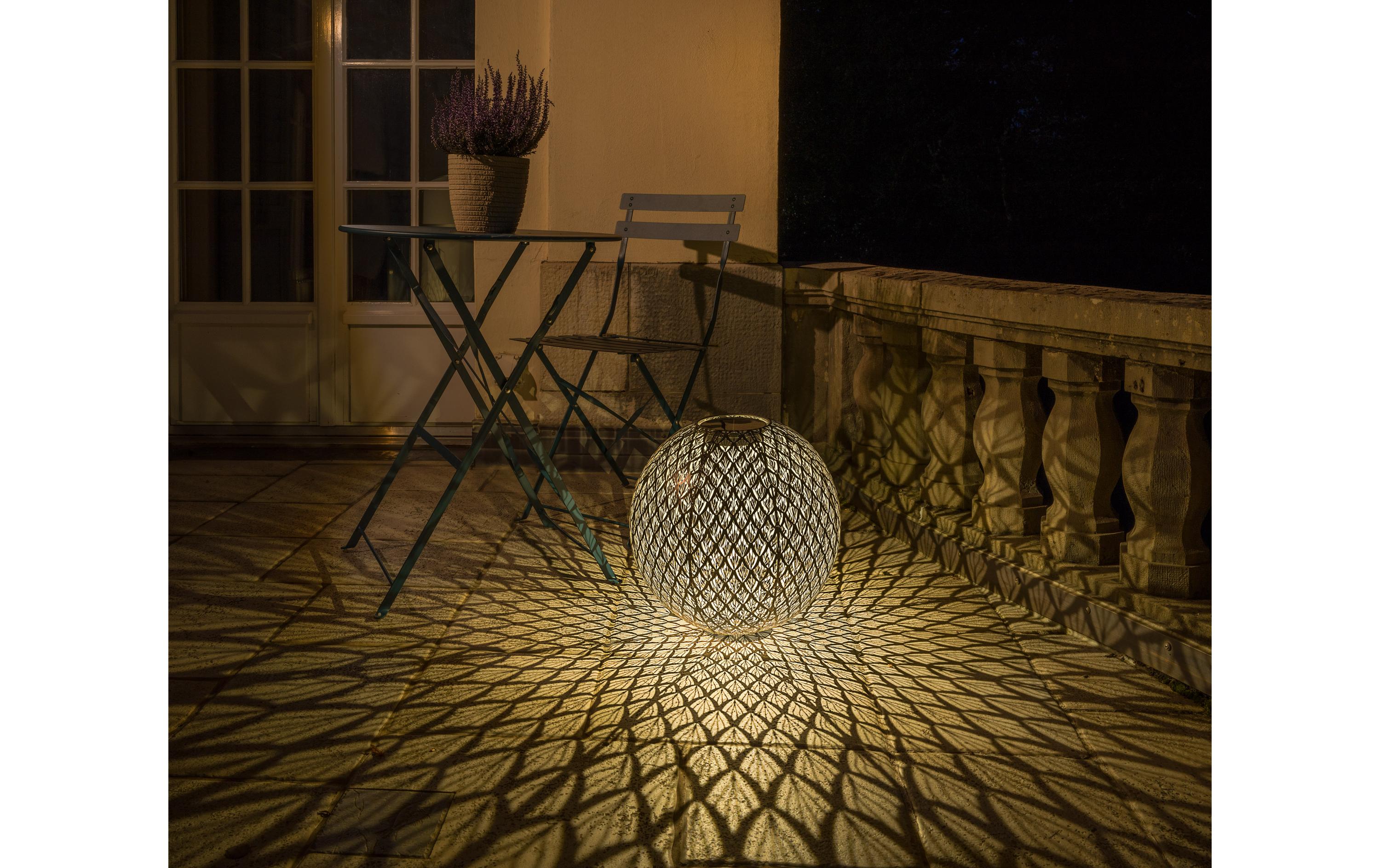 Windlicht Solar Antic Ball Emilia, Ø 40 cm, MarineblauSolarleuchte zum Aufstellen