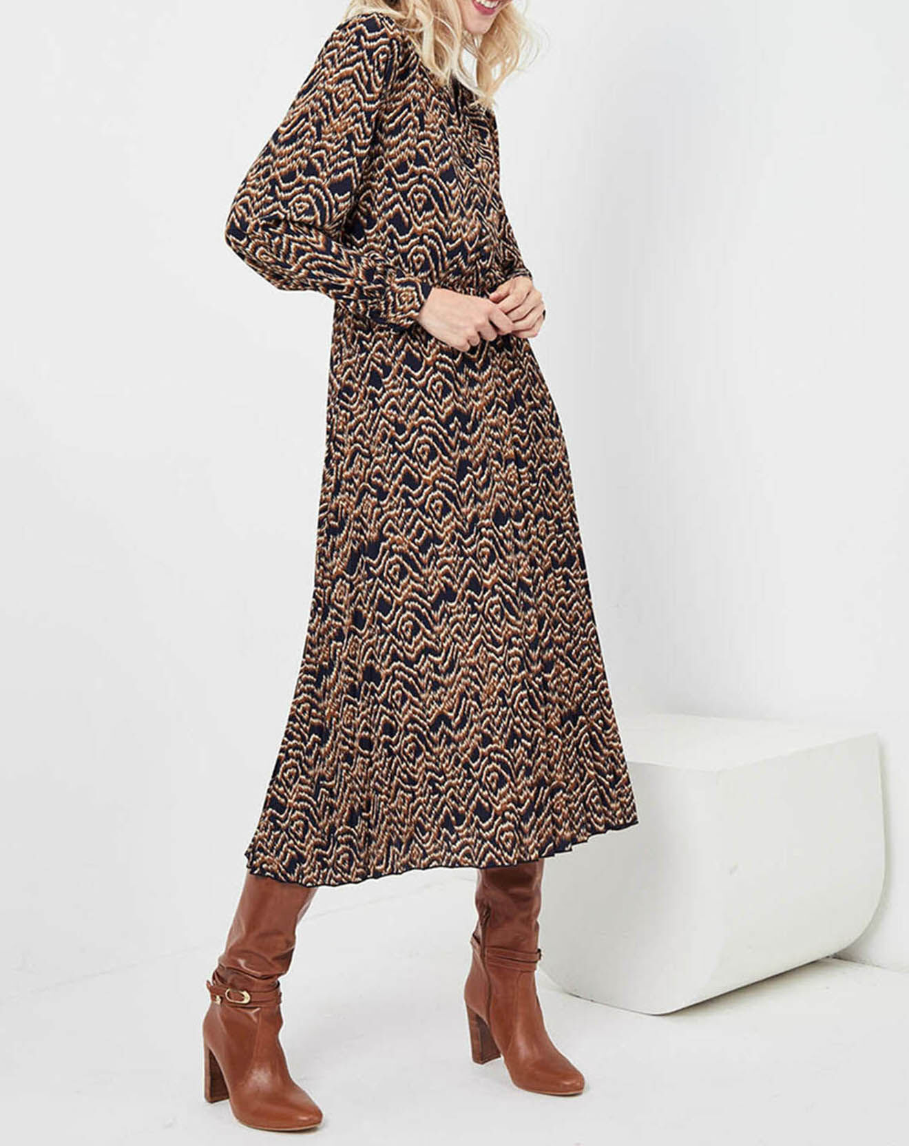 See u Soon Robe Sureau imprimée noir/marron