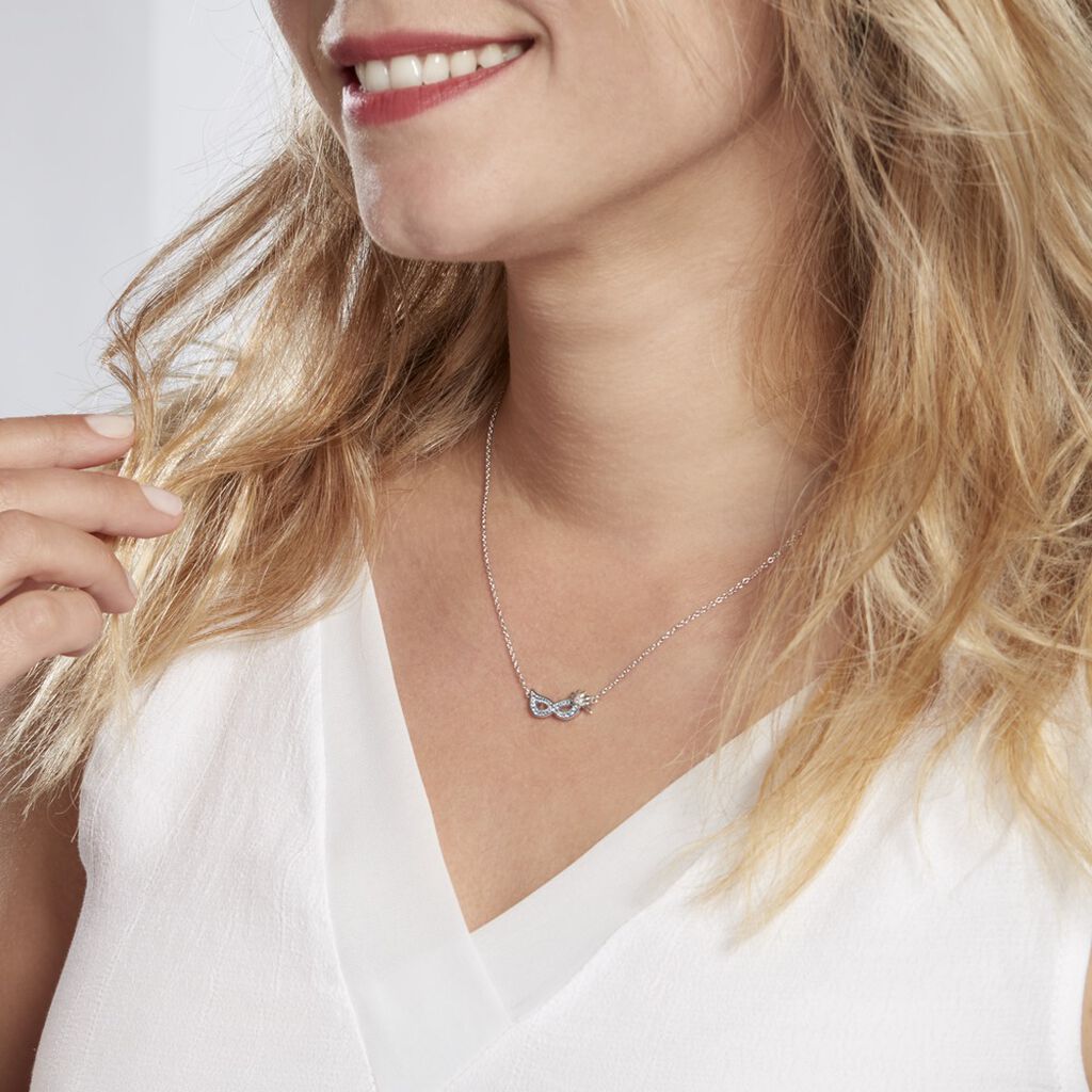 Collier Argent Bartolomee Oxydes De Zirconium