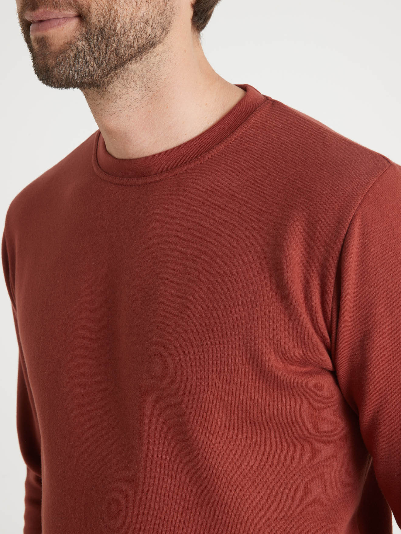 Sweat-shirt molleton encolure ronde